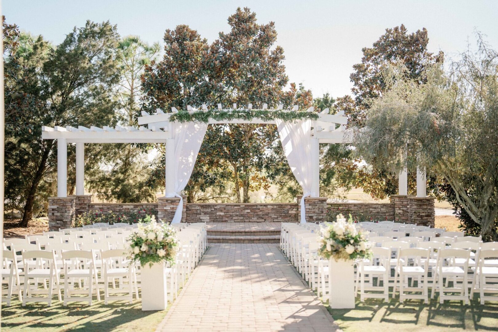 A Wedding Venue Decorated Outdoors