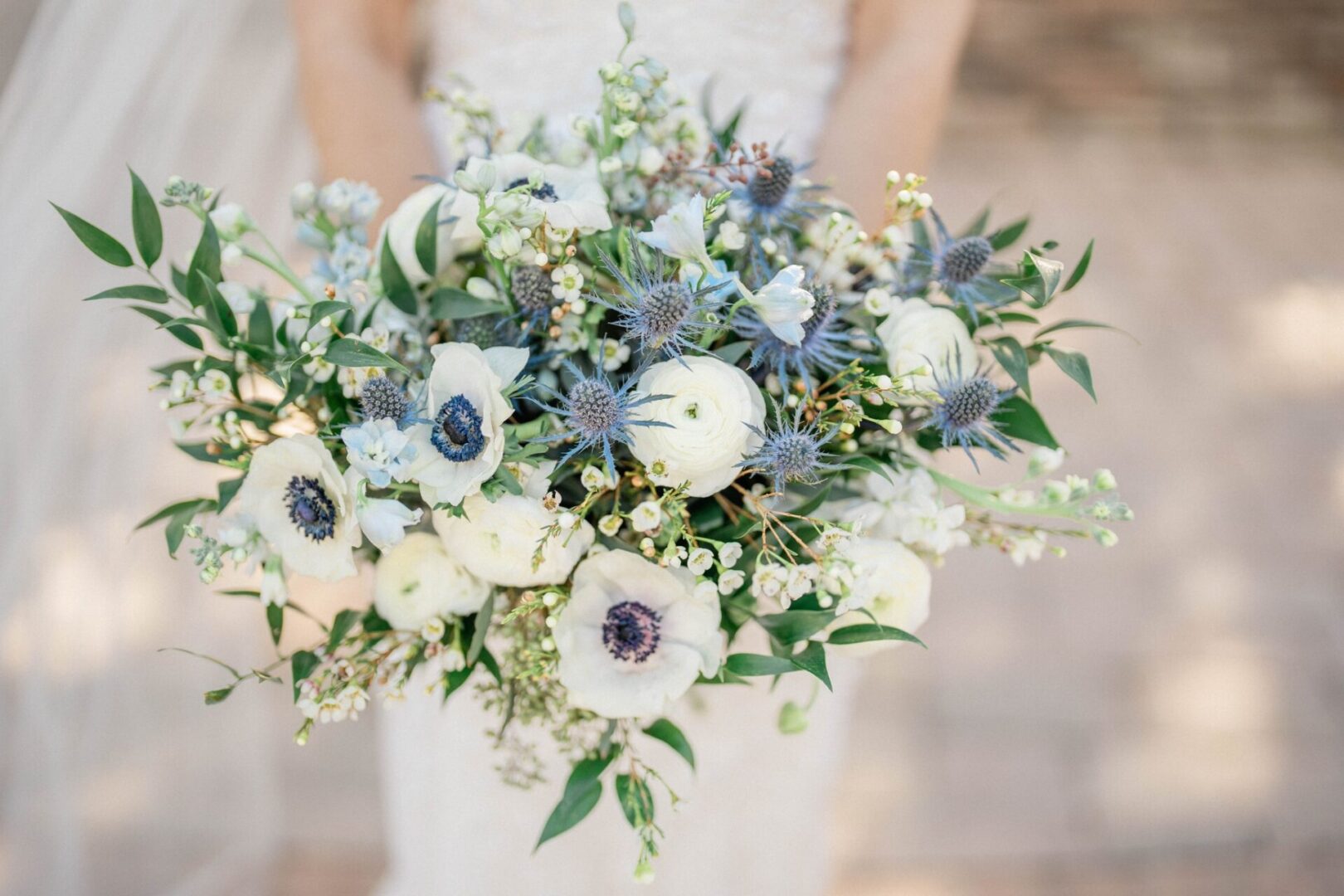 A Blue and White Color Flower Bunch