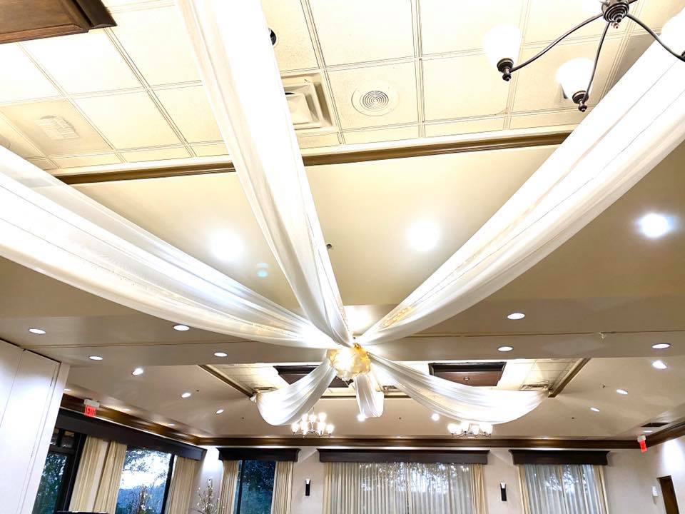 White Flaps as Decor For Ceiling at Venue