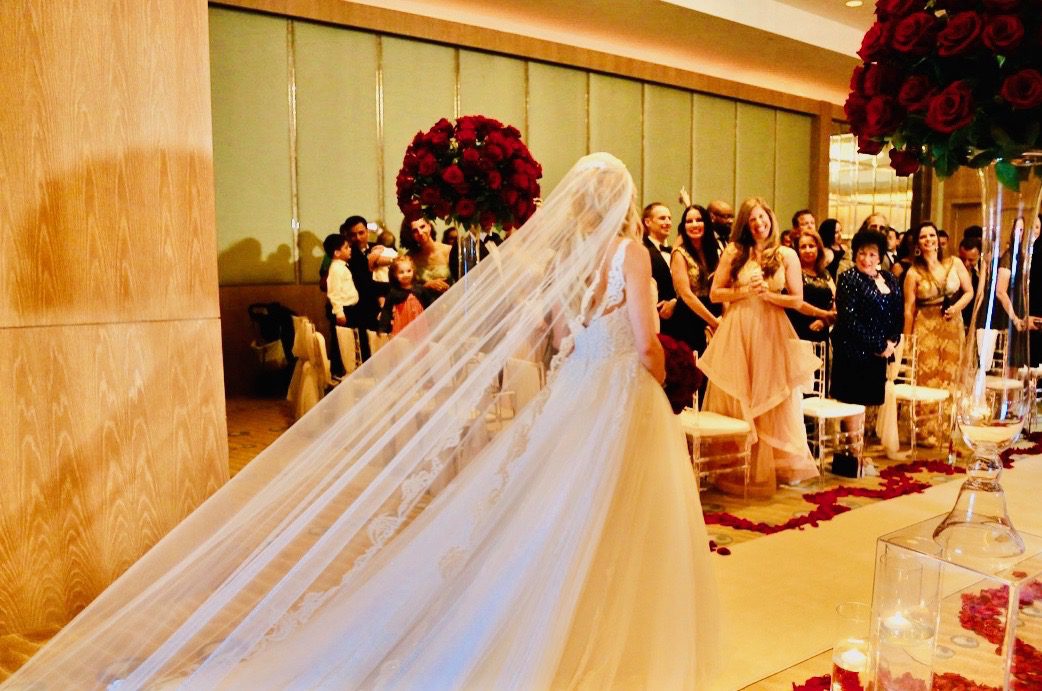 A Bride Walking Down the Aisle for a Wedding