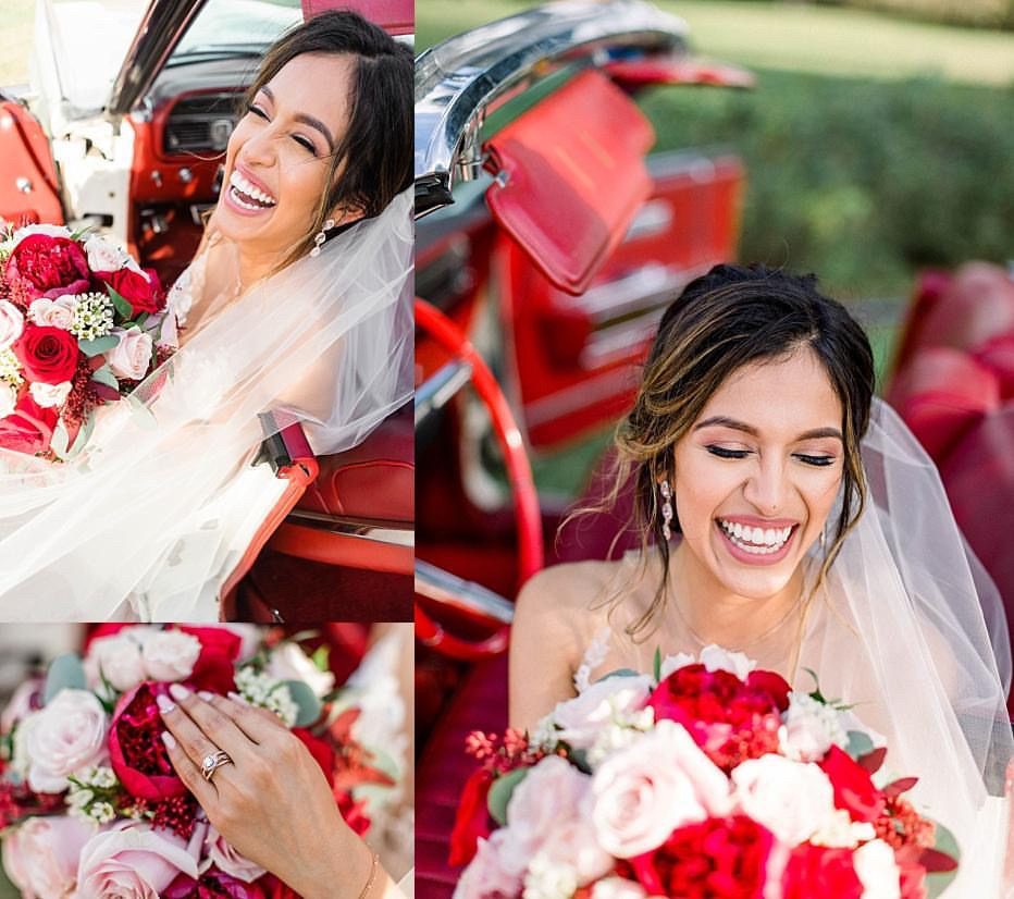 A Collage Image of a Smiling Bride